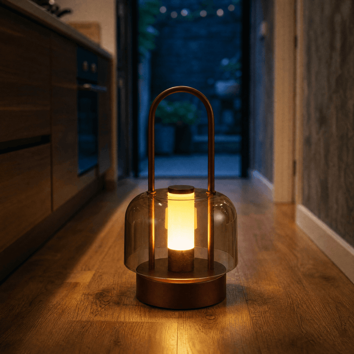 Lumora – Rechargeable Smoked LED Lantern Brown