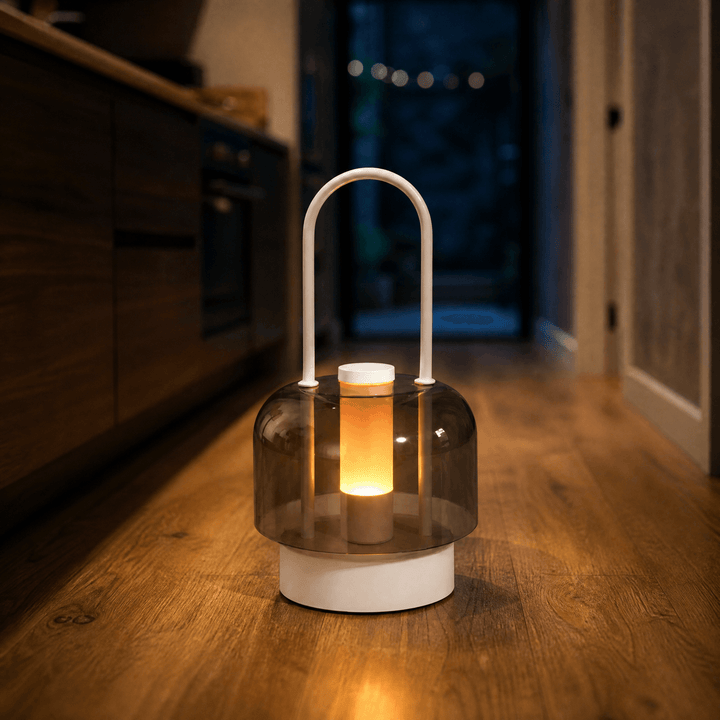Lumora – Rechargeable Smoked LED Lantern White