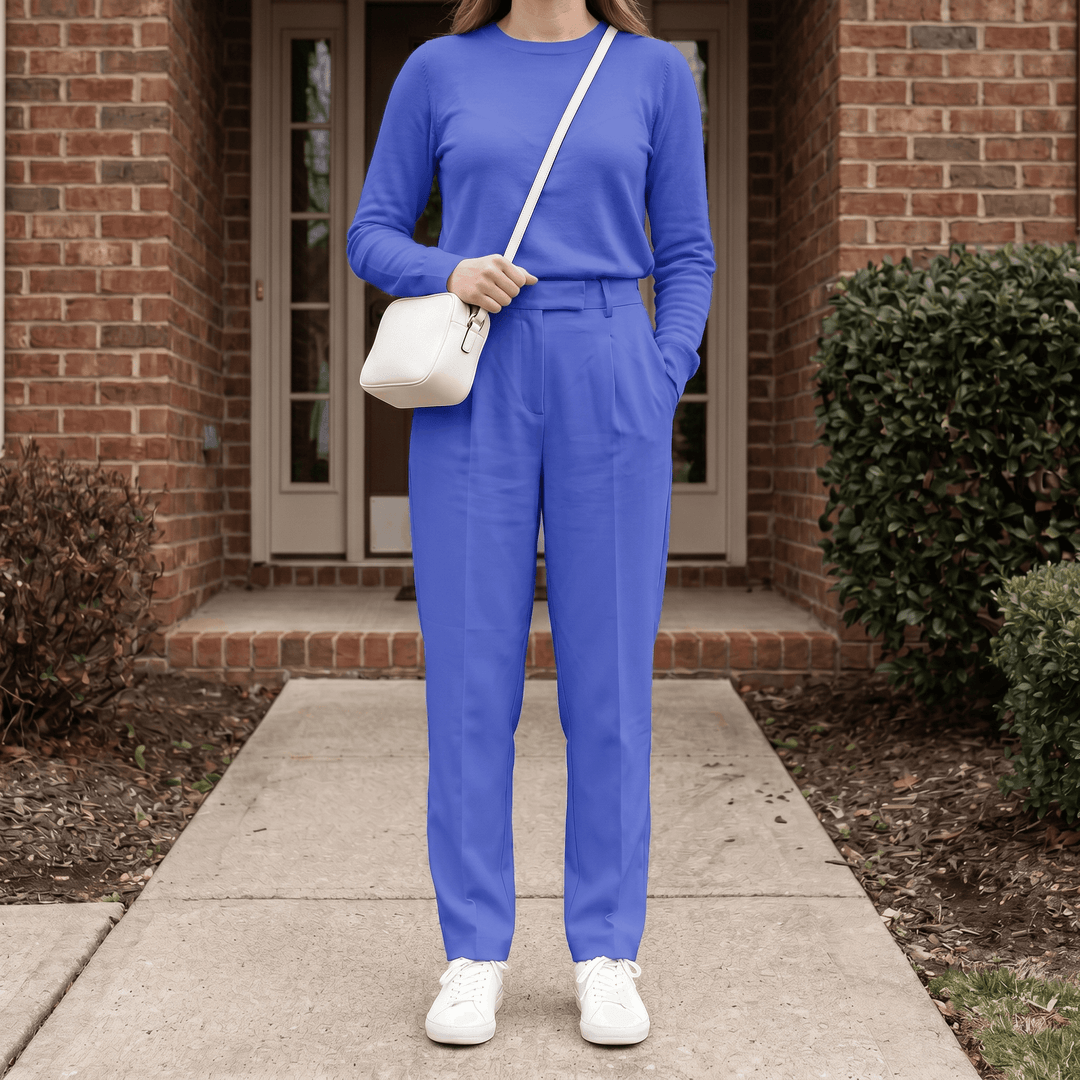 Lunaire – Women's Cotton Two Piece Lounge Set Blue /