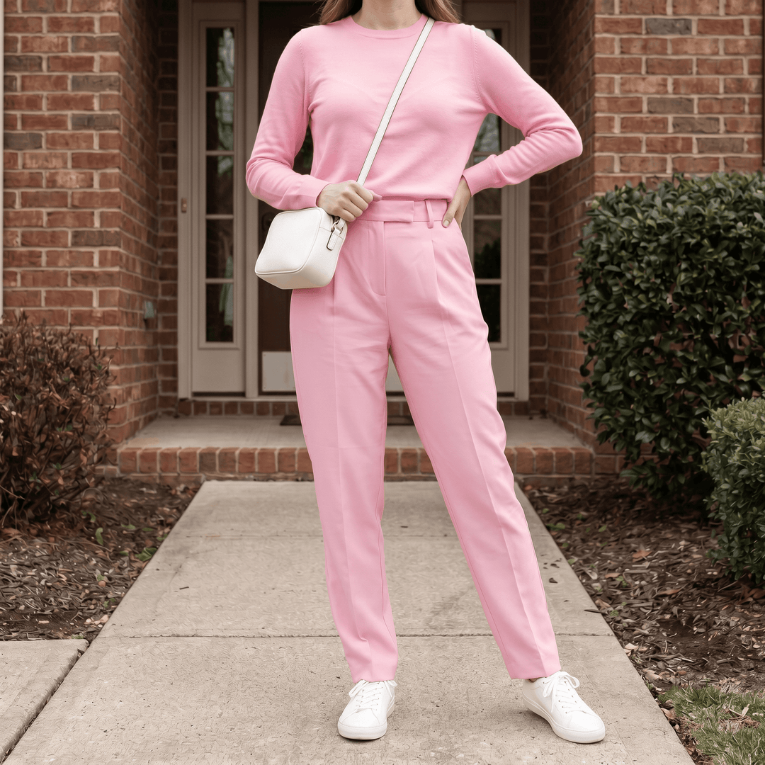 Lunaire – Women's Cotton Two Piece Lounge Set Pink /