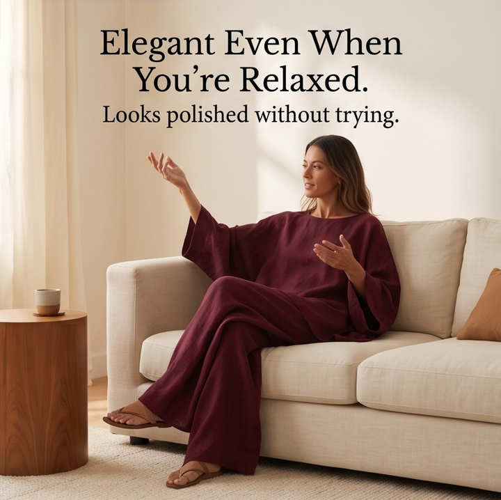 Lunavia™ – Flowy Batwing Top and Wide Leg Pants Set