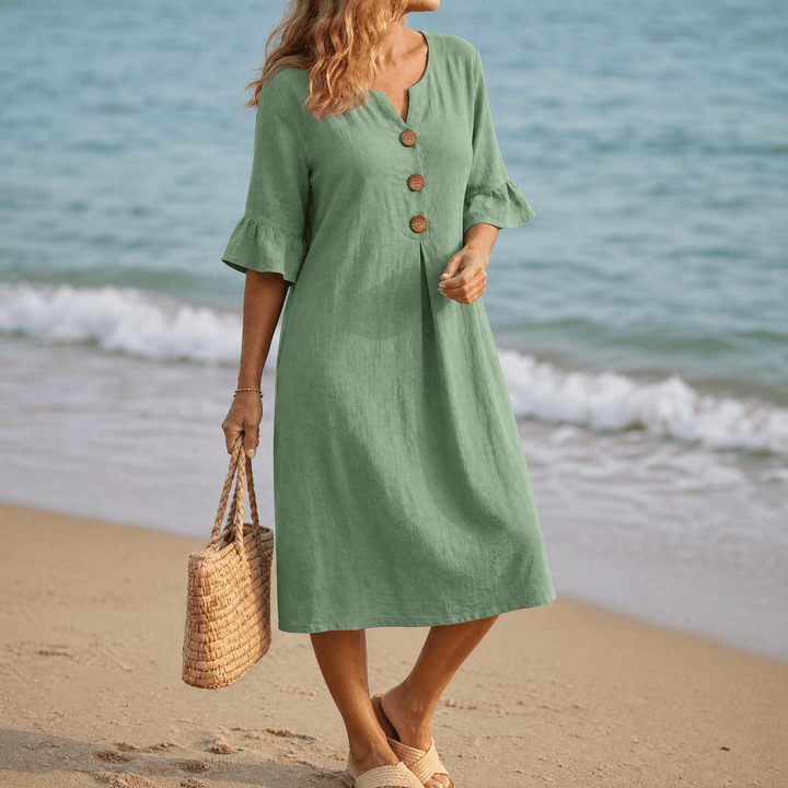 Lunavia – Women's Breezy Midi Dress Sage Green