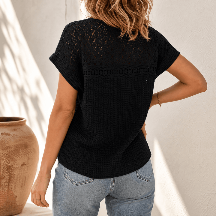 Lunavia – Women's Breezy Open-Weave Knit Top Black / S