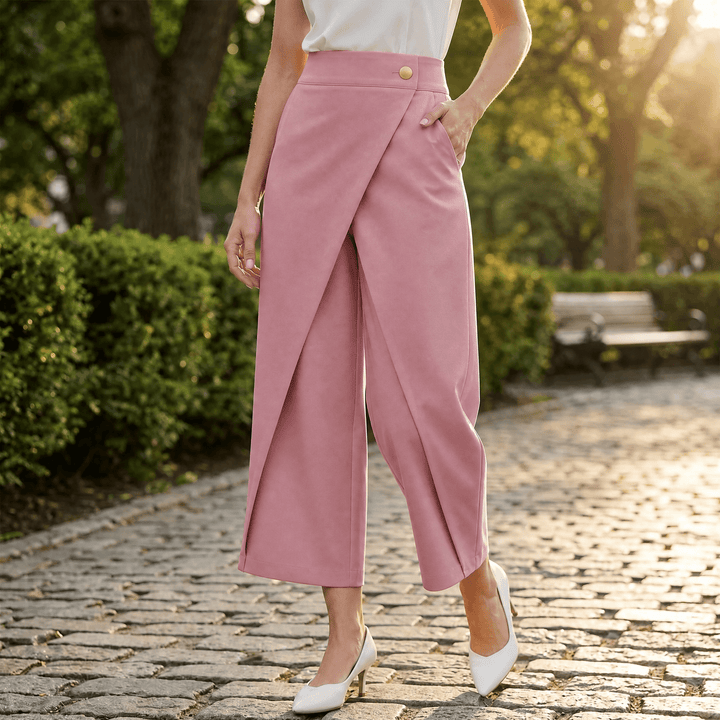 Lunavia™ – Wrap-Front Wide-Leg Pants Blush Pink