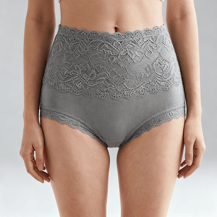 Lunelle – Floral Lace High-Waist Briefs 3-Pack Gray / L / 3-pack