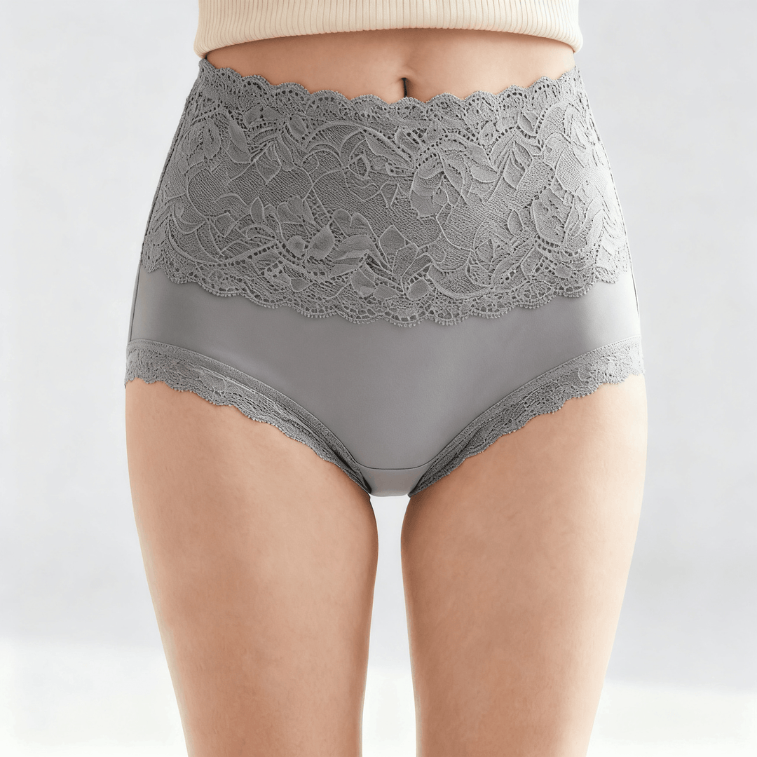 Lunelle – Floral Lace High-Waist Briefs 3-Pack Gray