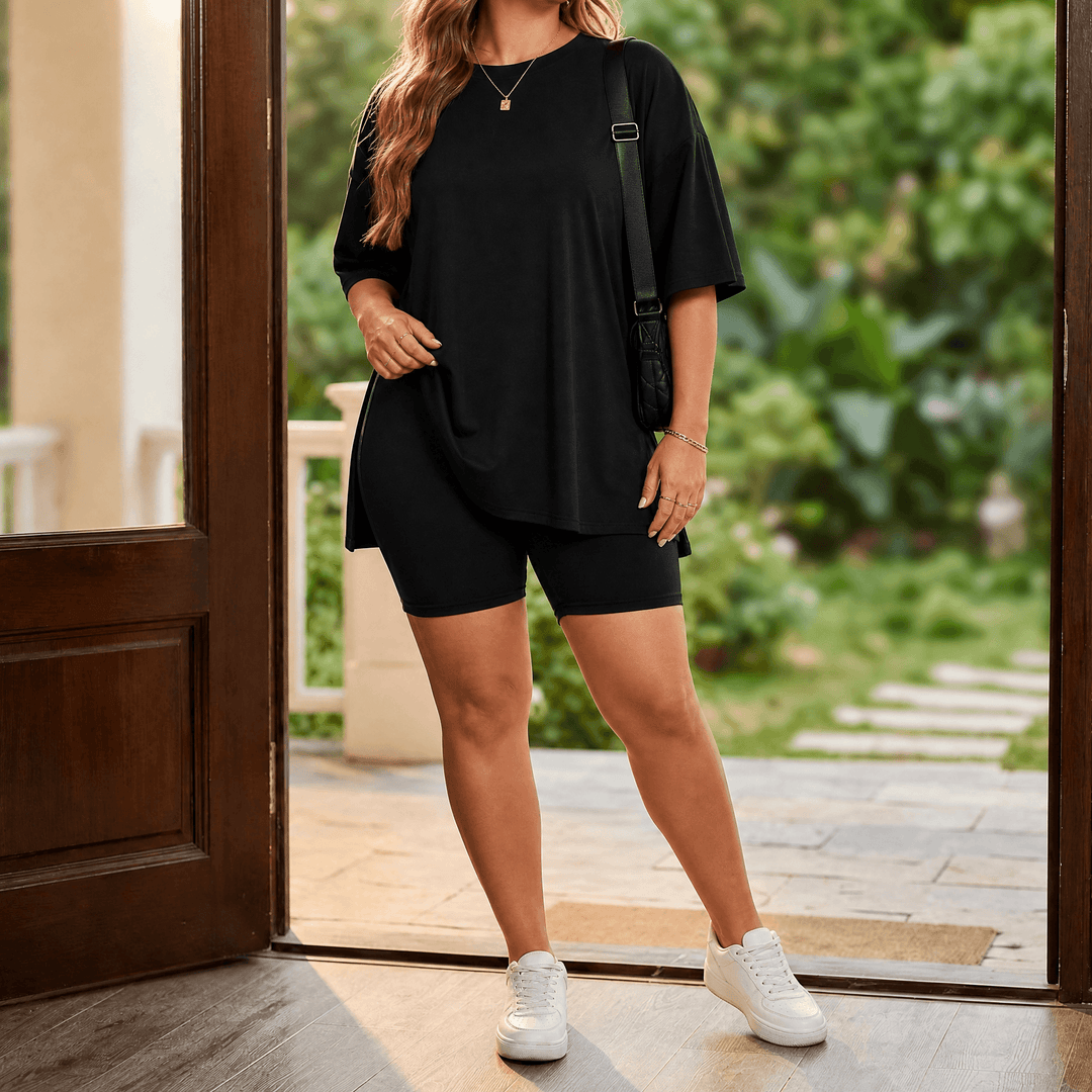 Luvena – Buttery Soft Matching Set for Lounge and Errands Black / S