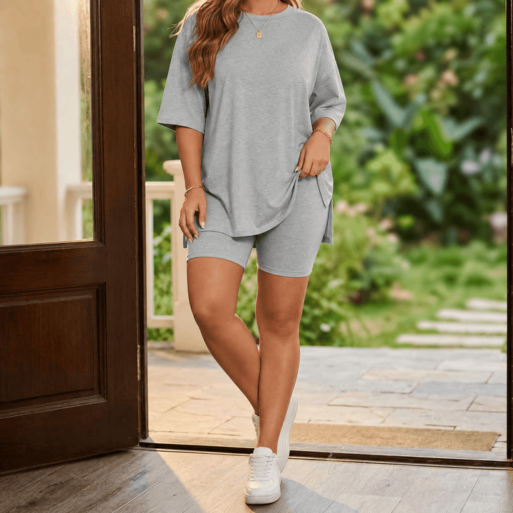 Luvena – Buttery Soft Matching Set for Lounge and Errands Heather Grey / S