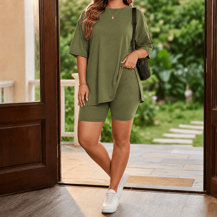 Luvena – Buttery Soft Matching Set for Lounge and Errands Olive / S