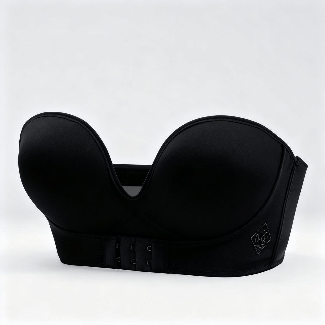 LuxeLift - Soft Stay-Put Strapless Bra for Women Black