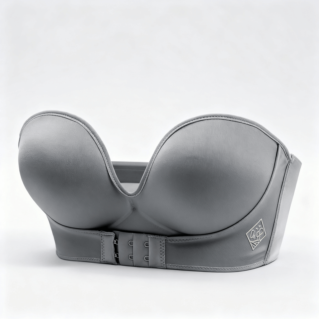 LuxeLift - Soft Stay-Put Strapless Bra for Women Grey