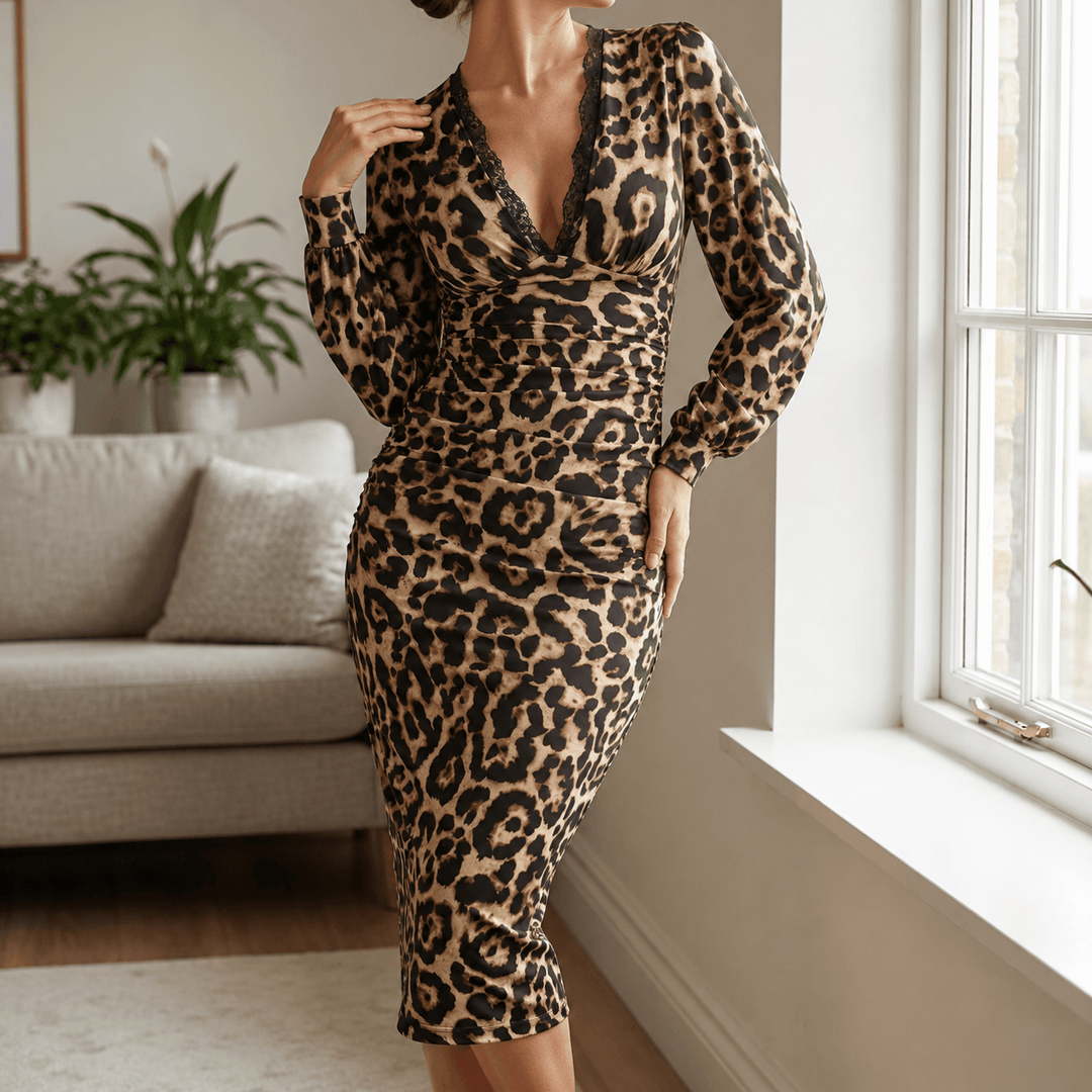 Luxora – Leopard Print Midi Dress leopard print