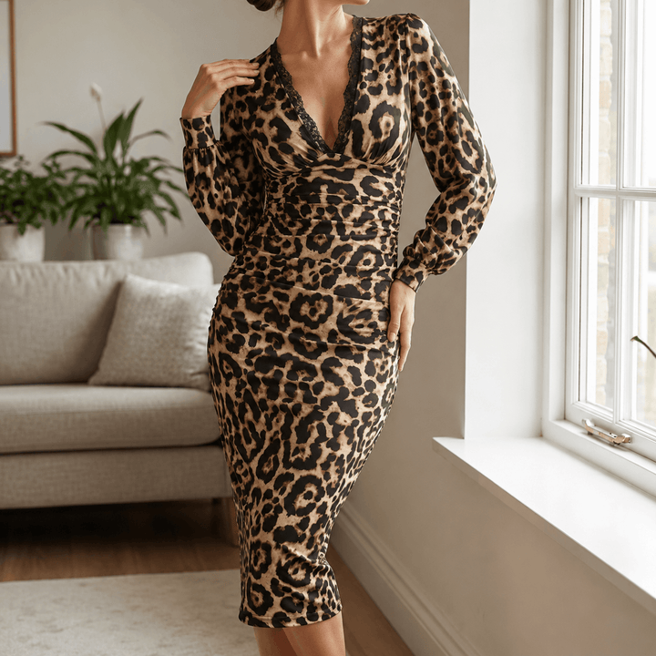 Luxora – Leopard Print Midi Dress leopard print