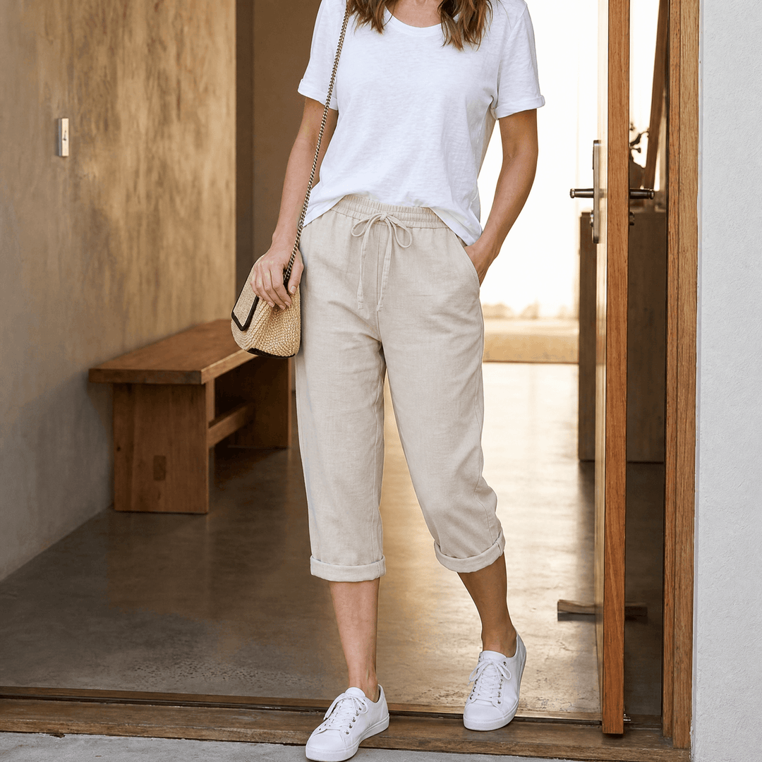 Lyora – Women's Capri Pants for Effortless Everyday Style Beige