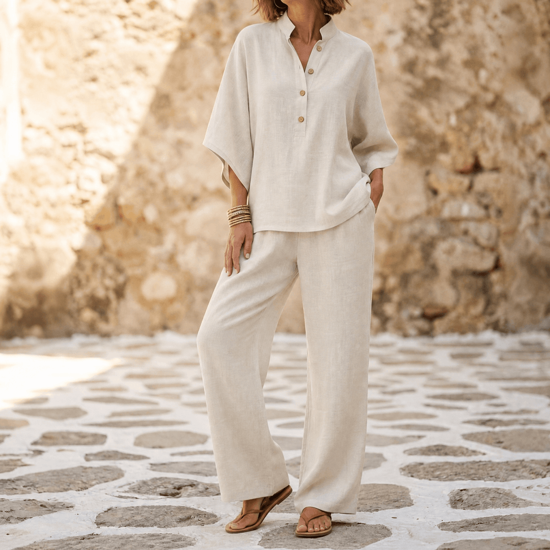 Marelle – Breezy Linen Two-Piece Set for Warm Days Cream / S