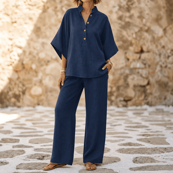 Marelle – Breezy Linen Two-Piece Set for Warm Days Navy / S