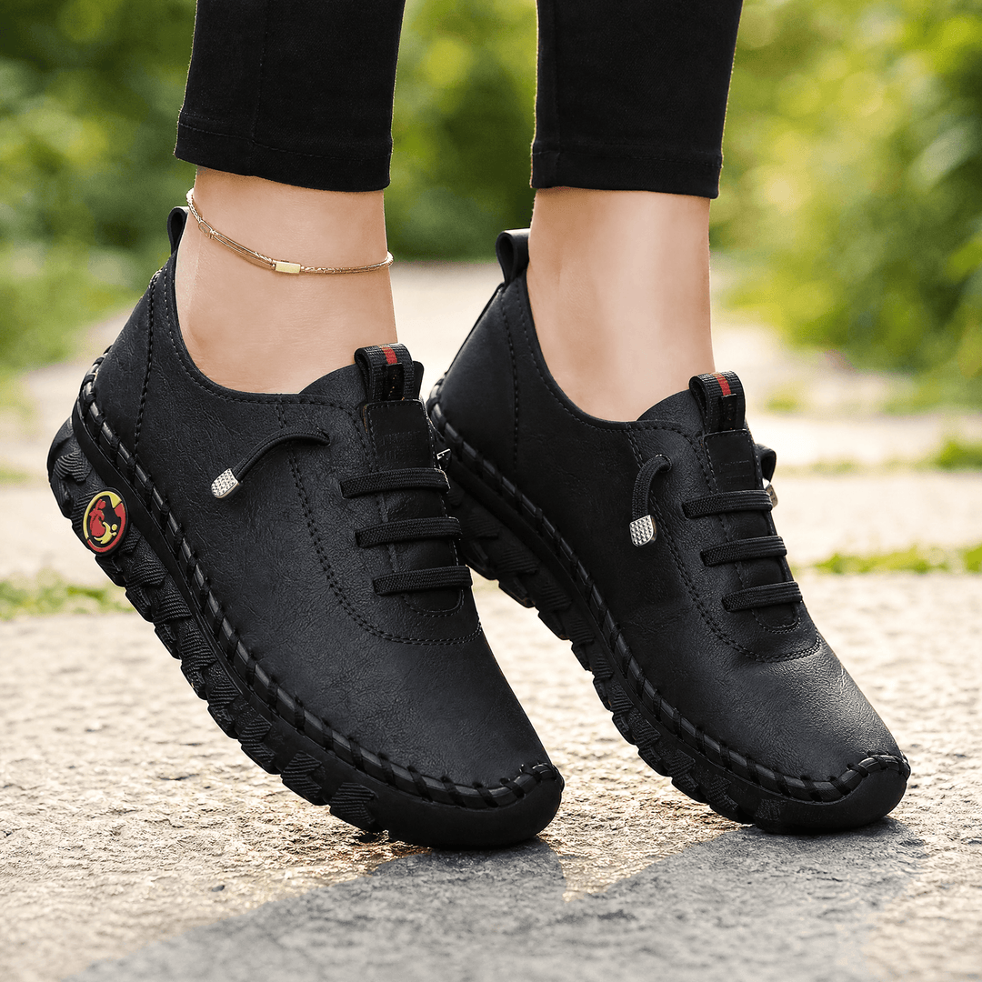 Marlowe – Hand-Stitched PU Loafers for All-Day Comfort Black / 5