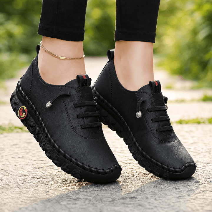 Marlowe – Hand-Stitched PU Loafers for All-Day Comfort Black / 5