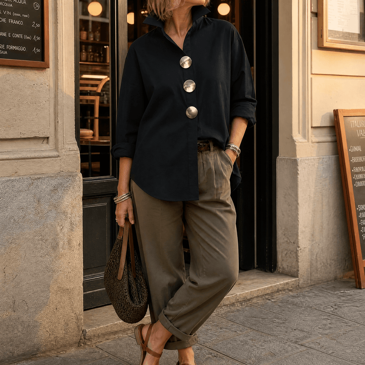 Milenza – Italian Style Statement Blouse Black / S