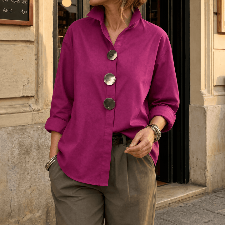 Milenza – Italian Style Statement Blouse Rose Red / S