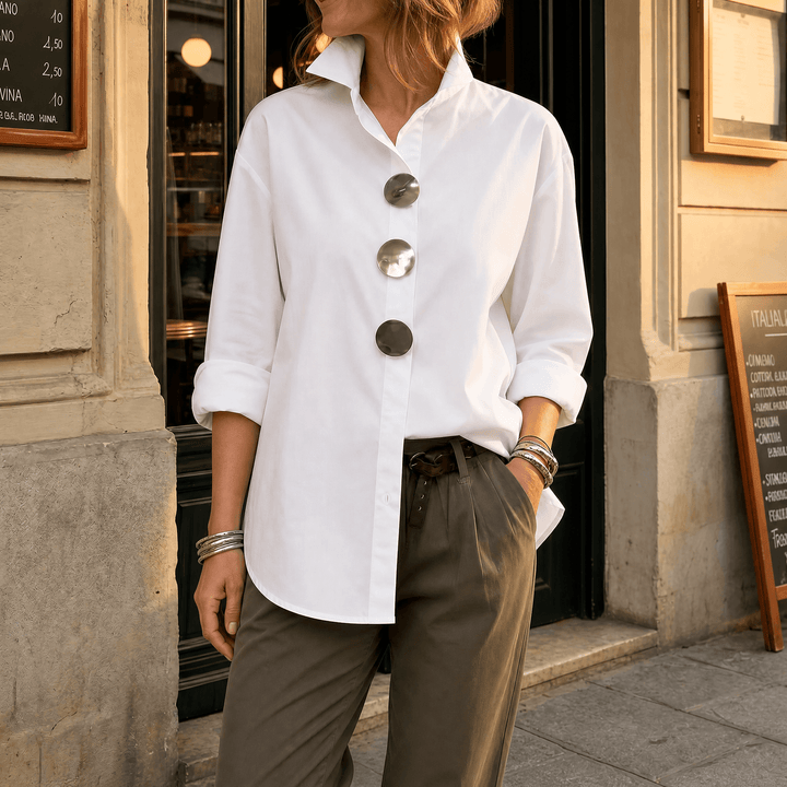 Milenza – Italian Style Statement Blouse White / S
