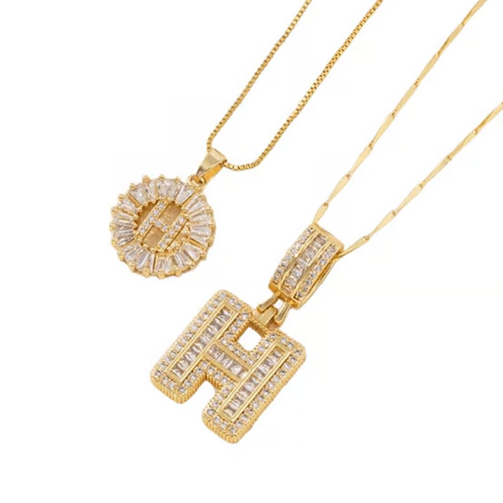 Luneria – Two-Piece Initial Pendant Necklace Set