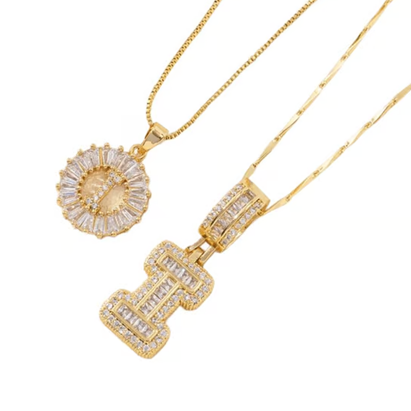 Luneria – Two-Piece Initial Pendant Necklace Set