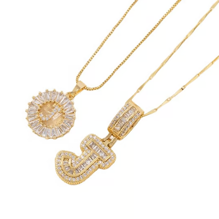 Luneria – Two-Piece Initial Pendant Necklace Set