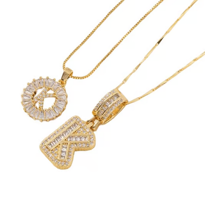 Luneria – Two-Piece Initial Pendant Necklace Set