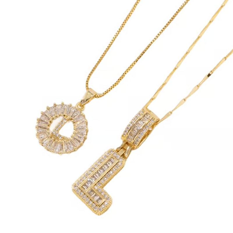 Luneria – Two-Piece Initial Pendant Necklace Set