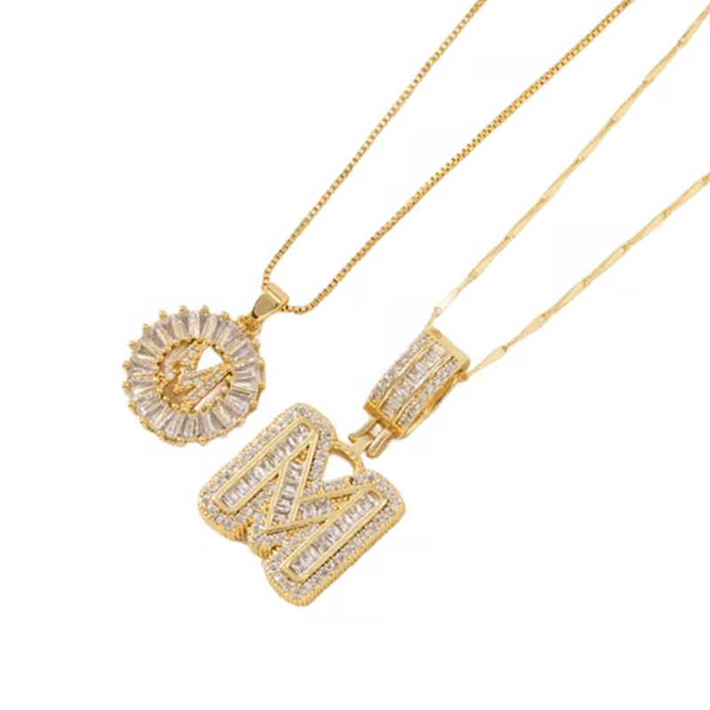 Luneria – Two-Piece Initial Pendant Necklace Set