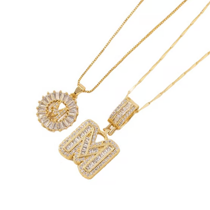 Luneria – Two-Piece Initial Pendant Necklace Set