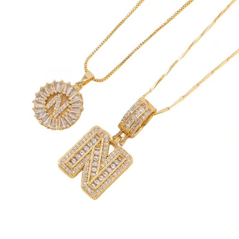 Luneria – Two-Piece Initial Pendant Necklace Set