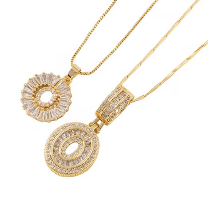 Luneria – Two-Piece Initial Pendant Necklace Set