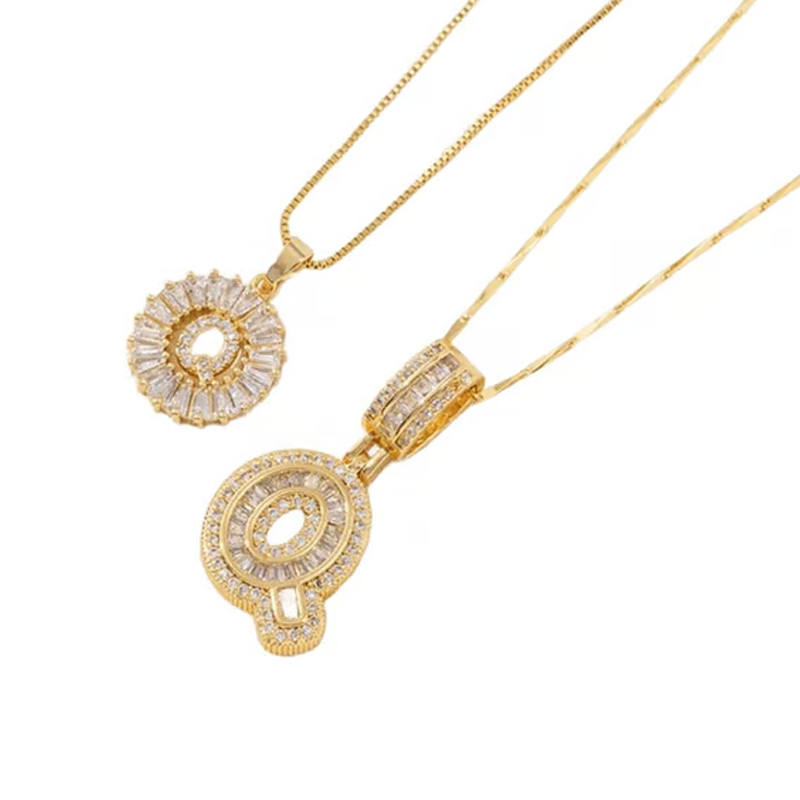 Luneria – Two-Piece Initial Pendant Necklace Set