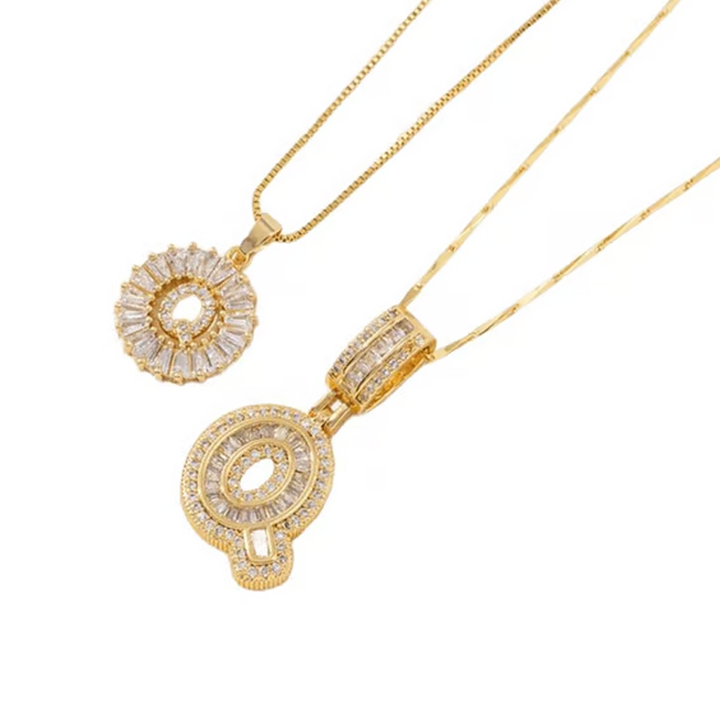 Luneria – Two-Piece Initial Pendant Necklace Set