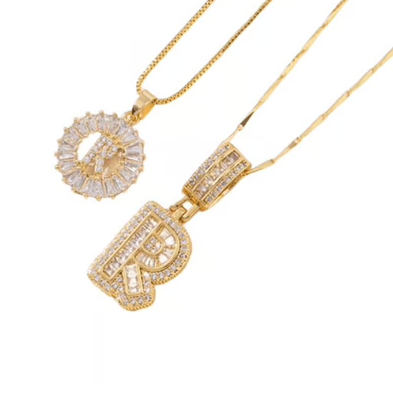 Luneria – Two-Piece Initial Pendant Necklace Set