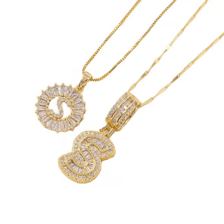 Luneria – Two-Piece Initial Pendant Necklace Set