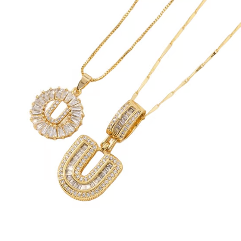 Luneria – Two-Piece Initial Pendant Necklace Set