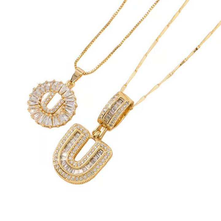 Luneria – Two-Piece Initial Pendant Necklace Set
