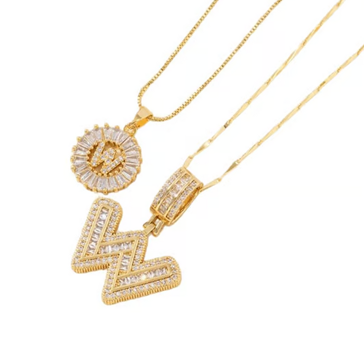 Luneria – Two-Piece Initial Pendant Necklace Set