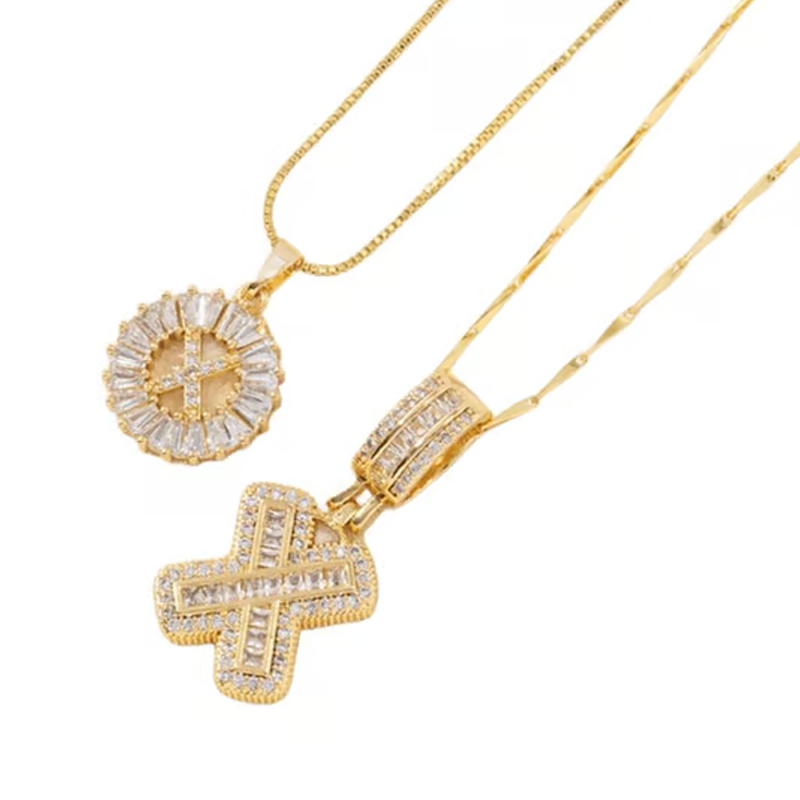 Luneria – Two-Piece Initial Pendant Necklace Set