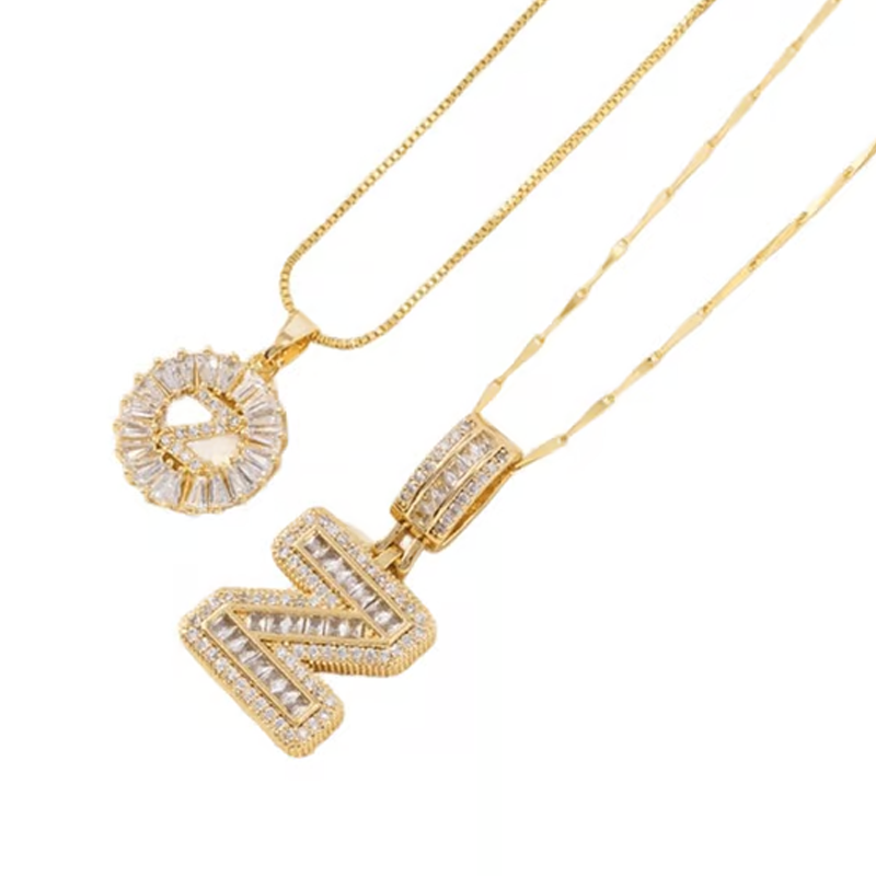 Luneria – Two-Piece Initial Pendant Necklace Set