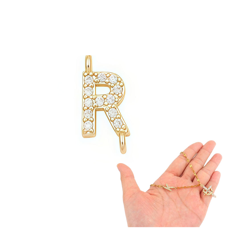 Aurela – Sparkling Initial Cross Necklace