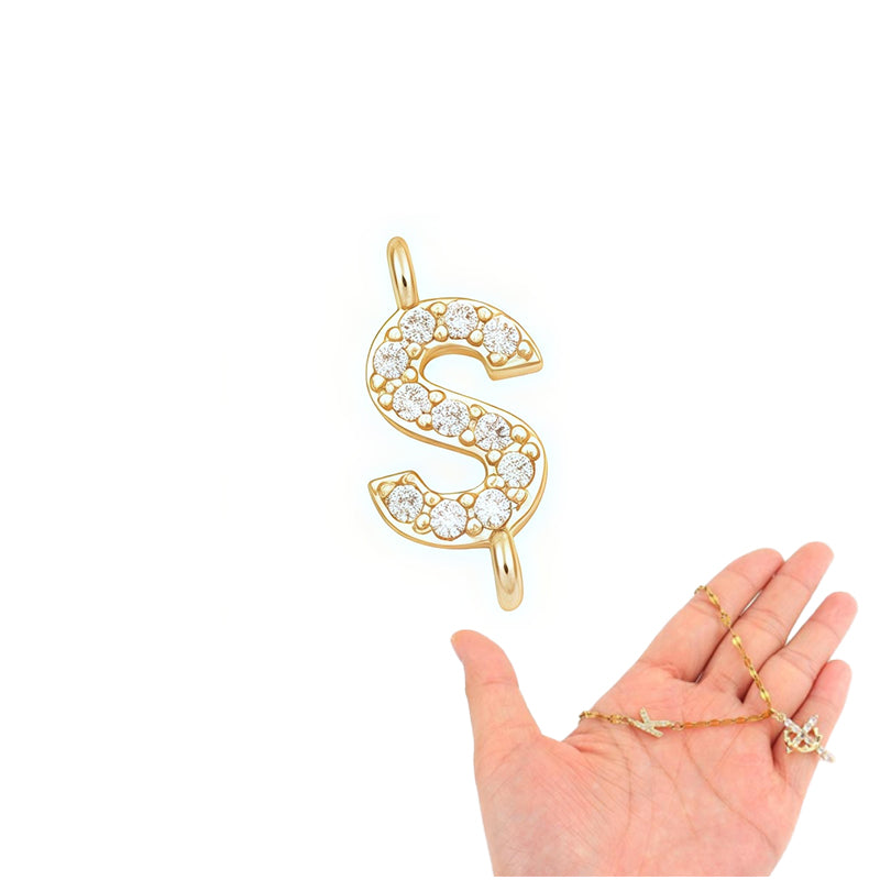 Aurela – Sparkling Initial Cross Necklace