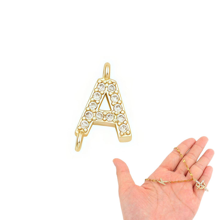 Aurela – Sparkling Initial Cross Necklace