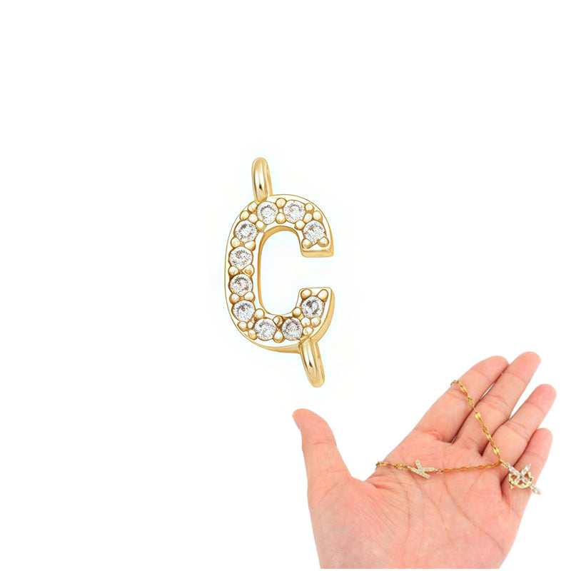 Aurela – Sparkling Initial Cross Necklace