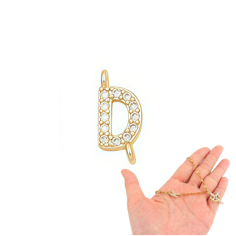 Aurela – Sparkling Initial Cross Necklace