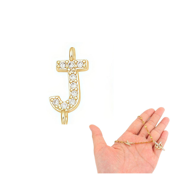 Aurela – Sparkling Initial Cross Necklace