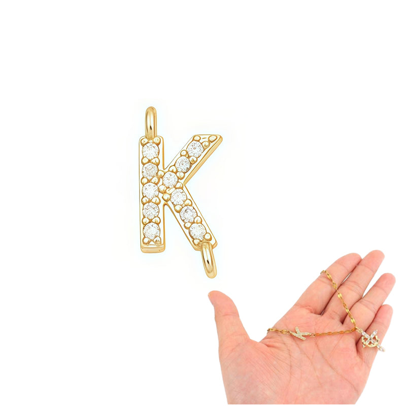 Aurela – Sparkling Initial Cross Necklace